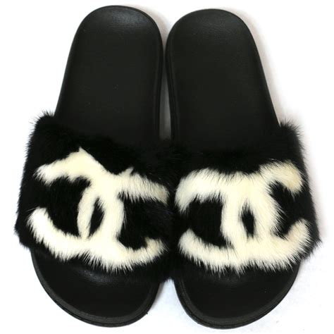 chanel mink fur slides|Chanel Fur Slides .